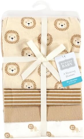 Hudson Baby Unisex Baby Cotton Flannel Receiving Blankets, Brave Lion, One Size - Image 2