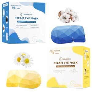 32 Packs Steam Eye Mask, Heated Eye Mask Warm Compress for Eyes, Self Heating Disposal Eye Mask Comfortable Sleep Mask for Home Spa, Travel Essentials (Chamomile & Unscented)