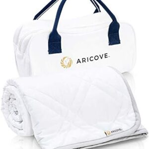Aricove Weighted Blanket for Kids and Adults, 7 lbs, Small Weighted Blanket for Travel/Home, Soft Bamboo Viscose, 40x60 inches, Machine Washable, White