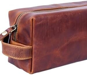 Genuine Leather Unisex Toiletry bag for Travelling | Travel Toiletery Bag I Toiletry Bag for Men and Women