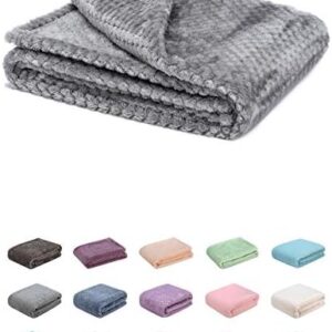 Fuzzy Blanket or Fluffy Blanket for Baby, Soft Warm Cozy Coral Fleece Toddler, Infant or Newborn Receiving Blanket for Crib, Stroller, Travel, Decorative (28Wx40L, XS-Flint Gray)