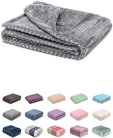 Fuzzy Blanket or Fluffy Blanket for Baby, Soft Warm Cozy Coral Fleece Toddler, Infant or Newborn Receiving Blanket for Crib, Stroller, Travel, Decorative (28Wx40L, XS-Flint Gray)