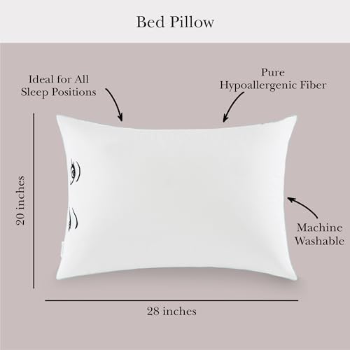 Kate Spade New York Pillows 20" x 28", 233 Thread Count Medium Firm Pillows, Ideal for All Sleep Positions (Set of 2), Queen, White - Image 4