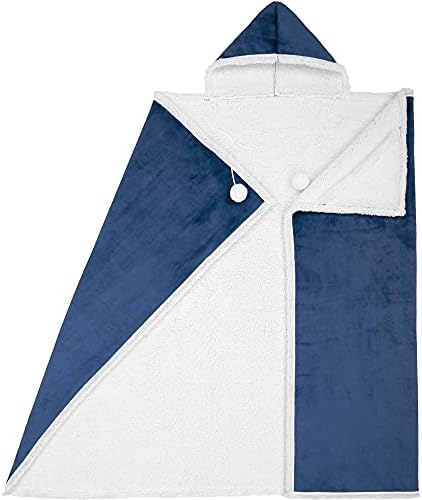 Premium Wearable Hooded Adult Women and Men 71"x51"-Super Soft, Lightweight, Microplush, Cozy and Functional Throw Blanket China Blue