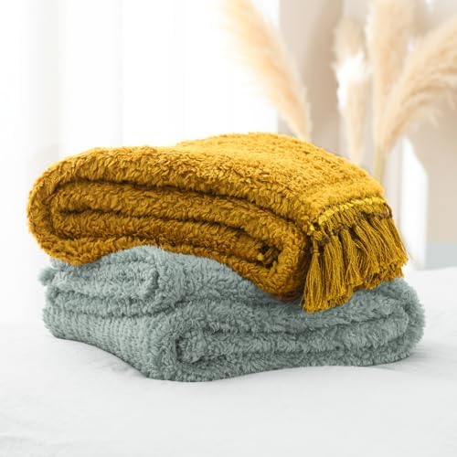 Ultra Soft Cozy Sherpa Throw Blanket, Light Weight Warm Decorative Boho Style Plush Throw Blanket Cover for Couch, Sofa, Bedroom,Travel, Outdoor, 60”x80”, Sage Green - Image 5