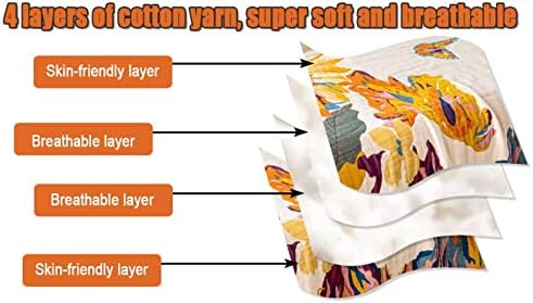 MSGKV Boho Throw Blanket 60''x80'',100% Cotton Blankets for Couch Bed,Cotton Quilt Travel Muslin Blankets Farmhouse Home Decor Soft Lightweight Picnic Blanket - Image 6