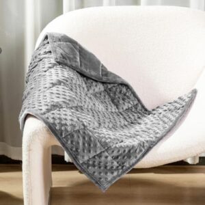Alomidds Weighted Blanket 7lbs for Adults, Cozy Luxury Breathable Weighted Lap Blanket, Small Weighted Blanket for Travel, Relaxation, Sleeping, Grey, 29" x 24"