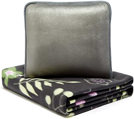 forestfish Portable Travel Blanket Airplane Compact with Bag, Fleece Throw Blanket Cozy Soft for Camping Train 60" x 40", Flower