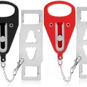 Portable Door Lock-2 Pack Solid Heavy Duty Extra Lock for Additional Privacy and Safety in Hotel,Apartment,and Prevent Unauthorized Entry in Traveling, AirBNB, Apartment and College