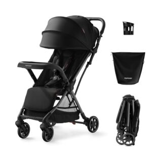 Momcozy ClickGo Lightweight Stroller, Compact Travel Stroller for Airplane with One-Click Fold, Baby Strollers and Toddler Stroller with Large Canopy for Kids from 0 Months, Extendable UPF50+ Canopy