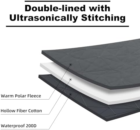 Outdoor Waterproof Blanket, Foldable Fleece Stadium Blanket for Outdoor Sports Event, Camping, Car, Pet, Picnics - Windproof, Wearable, Machine Washable 80" x 58" (Black Gray) - Image 5