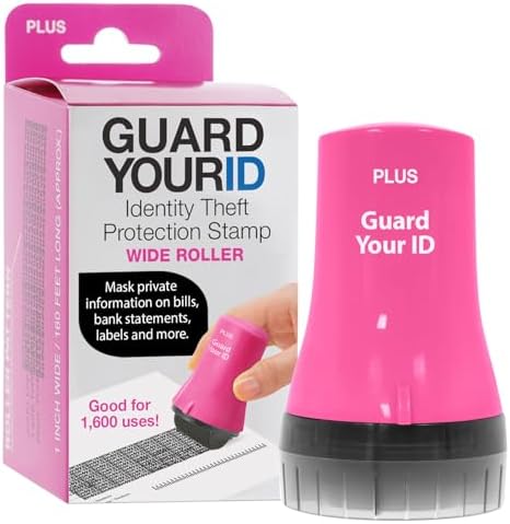 Guard Your ID Wide Advanced Roller 2.0 Identity Theft Prevention Security Stamp Pink