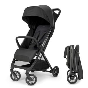 Inglesina Quid³ Stroller, Cosmic Black - Compact Reclining Travel Stroller for Baby & Toddler 0-55 lbs, One Hand fold, Car seat Compatible, Airplane Overhead, Lightweight, Foldable, XL UPF 50+ Canopy