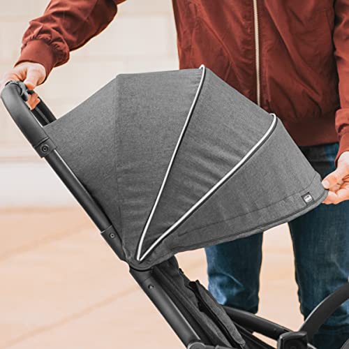 Chicco Presto Self-Folding, Compact Stroller with Canopy, Lightweight Aluminum Frame Umbrella Stroller, for Babies and Toddlers up to 50 lbs. | Graphite/Grey - Image 9