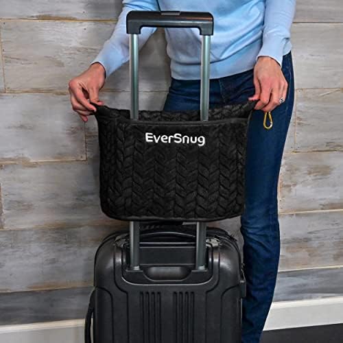 EverSnug Travel Blanket & Pillow 68x42 - Premium Ultra-Soft Microfleece 2 in 1 Compact & Packable Flight Blanket with Soft Bag Pillowcase, Hand Luggage Sleeve and Backpack Clip (Black) - Image 5