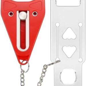 Portable Door Lock Extra Security Essential Safety & Privacy Travel Lockdown, Prevent Entry Stopper, Protect Family While Traveling Home Bedroom Hotel Apartment College (1 Red)