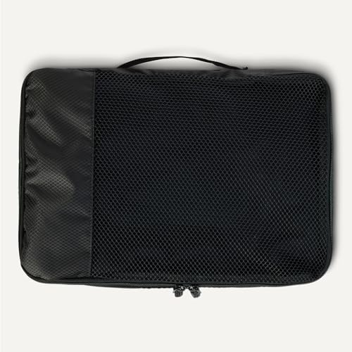 Amazon Essentials 4-Piece Packing Cubes Travel Accessories Set, Luggage Organizer with Double Zipper, Mesh Top, 100% Polyester, Medium, Black (Previously Amazon Basics) - Image 5