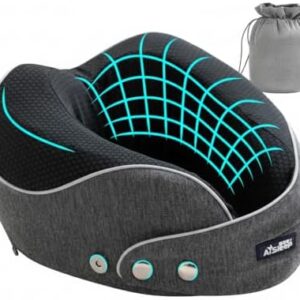 AISLEEP Travel Pillow, Memory Foam Neck Pillow Airplane, Travel Pillows for Airplanes, 360º Ergonomic Design Travel Neck Pillow for Travel, Car Rides, and Home, Ideal for Adults and Kids