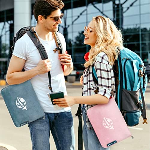 PAVILIA Travel Blanket and Pillow, Arms Opening Airplane Blankets for Adults, Compact Plane Blanket with Arm Hole 2-in-1 Bag for Flight Car Camping Fit in Luggage Backpack Traveler Gift, Blue - Image 9