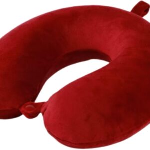 Travel Pillow,100% Pure Memory Foam U Shaped Neck Pillow,Super Lightweight Portable Headrest Great for Airplane, Car,Home,Office,Sleeping Rest (Wine red)