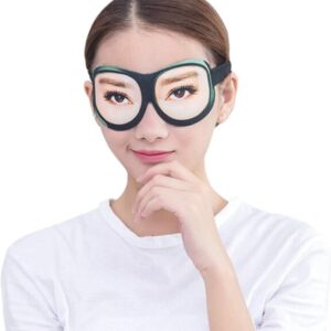 Honbay 3D Funny Eyeshade Soft Sleep Eye Mask with Adjustable Head Strap for Travel, Game, Party, Rest, Sleeping (Woman)