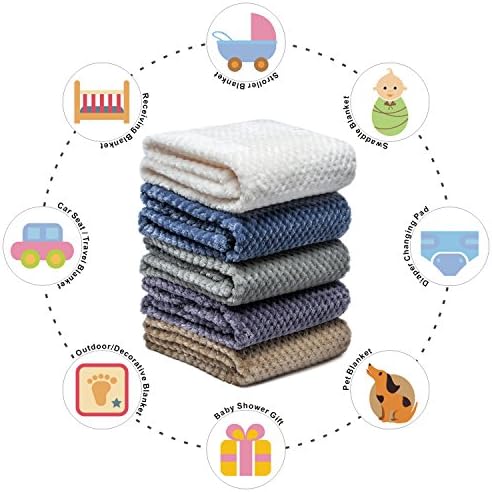 Fuzzy Blanket or Fluffy Blanket for Baby, Soft Warm Cozy Coral Fleece Toddler, Infant or Newborn Receiving Blanket for Crib, Stroller, Travel, Decorative (28Wx40L, XS-Flint Gray) - Image 2