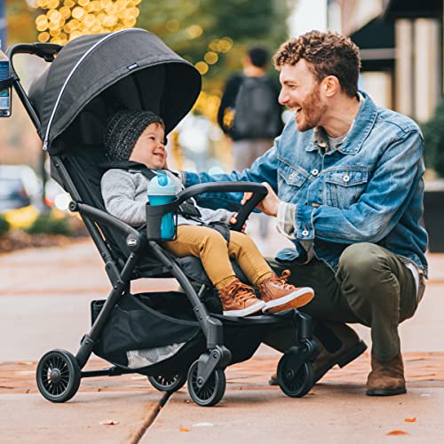 Chicco Presto Self-Folding, Compact Stroller with Canopy, Lightweight Aluminum Frame Umbrella Stroller, for Babies and Toddlers up to 50 lbs. | Graphite/Grey - Image 3