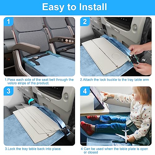 Toddler Airplane Bed, Kids Airplane Seat Extender Travel Bed, Kids Airplane Travel Essentials, Airplane Must Have for Toddlers, Portable Plane Foot Rest for Flights - Image 6