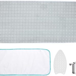 Seiritex Ironing Mat, Portable Ironing Pad 39.4 x 18.9 inch Table Top Iron Board 5 in 1 Travel Iron Blanket for Washer, Dryer, Counter top, Gray