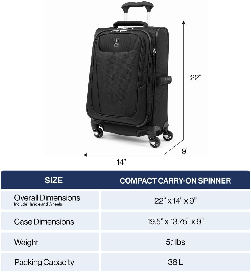 Travelpro Maxlite 5 Softside Expandable Luggage with 4 Spinner Wheels, Lightweight Suitcase, Men and Women - Image 2