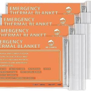 Emergency Mylar Thermal Blankets -Space Blanket Survival kit Camping Blanket (4-Pack). Perfect for Outdoors, Hiking, Survival, Bug Out Bag ，Marathons or First Aid 1