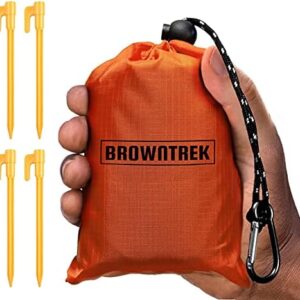 Compact Picnic Blanket (60"x56") - Water Resistant, Packable, Lightweight Tarp for Hiking, Camping, Travel, Festivals