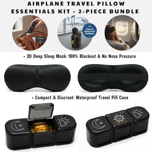 Travel Pillow for Airplane,Ergonomic Neck Support Memory Foam Scarf Pillows, Design Like a Cinnamon Roll, Soft & Comfy for Travel, Car, Train & Office, Adults & Kids, Includes 3D Eye Mask & Pill Case - Image 8