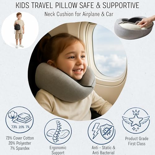 Travel Pillow for Airplane,Ergonomic Neck Support Memory Foam Scarf Pillows, Design Like a Cinnamon Roll, Soft & Comfy for Travel, Car, Train & Office, Adults & Kids, Includes 3D Eye Mask & Pill Case - Image 5