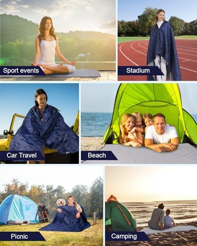 JOYLAMA Outdoor Camping Blanket, Fleece Waterproof Stadium Blanket with Protable Bag, Lightweight for Cold Weather, Sports, Pet, Beach, Picnic, Stadium, Travel, Car, 79 * 54inch - Image 7