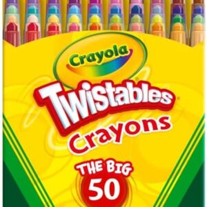 Crayola Mini Twistables Crayons for Kids (50ct) Stocking Stuffers & Holiday Gifts, No Peel Toddler Crayons for Coloring Books, Arts & Crafts Supplies, 3+