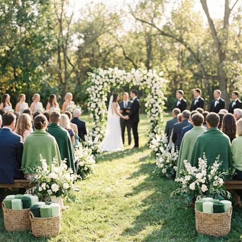 Kinlop Fleece Blanket Bulk 60 x 50 Inch Soft Lightweight Fleece Cozy Blanket Warm Throw Plush Pet Throw for Bed Couch Sofa Home Office Wedding Gifts Travel Camping (Green Tones,40 Packs) - Image 2