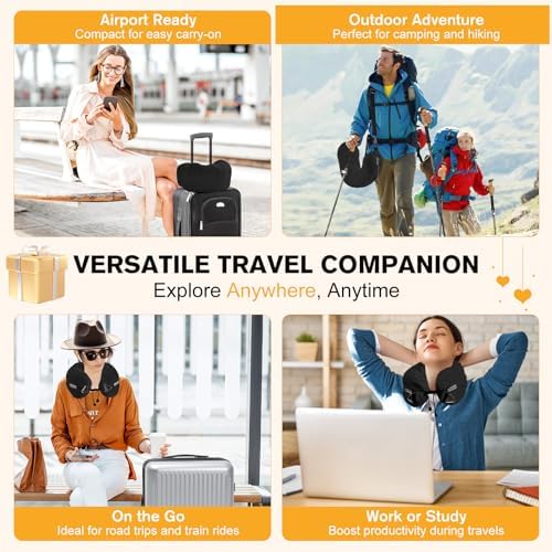 DreamShore Travel Pillow for Extra Luggage:Stuffable Neck Pillow with Adjustable Neck Size|Fits 3+ Days of Travel Essentials|Transformable Carry-On Solution|Soft Velvet Cover|No Filler(Black) - Image 5