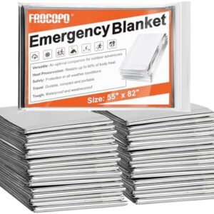 6 Pack Emergency Mylar Blanket, Emergency Blanket Space Blanket Survival Rescue Insulating Reflective foil kit Outdoors Hiking Camping Blanket Perfect for Outdoors, Hiking, Camping Survival