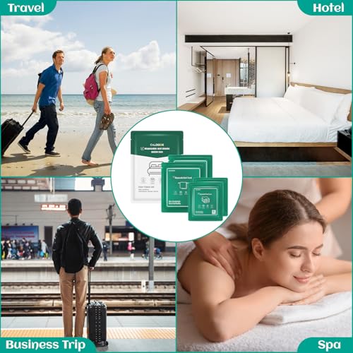 Hotel Essentials Disposable Bed Sheet for Travel, Queen Size Disposable Sheet with Bath Towel Face Towel Toilet Seat Cover, Disposable Hotel Sheet Travel Essentials for Cruise, Hotel, Camping, SPA - Image 7