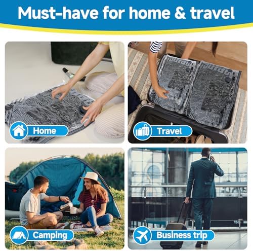 Travel Vacuum Storage Bags 16 Pack with USB Powered Electric Pump, Vacuum Seal Bags for Clothing Travel, Space Saver Bags for Luggage, Suitcase & Home Organization - Image 6
