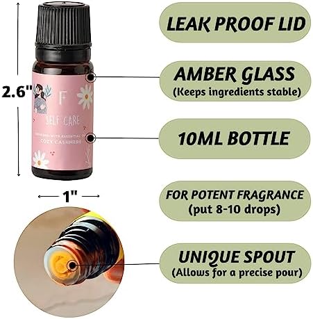 Folkulture Self Love Club Essential Oils Set | 6 Relaxing Fragrance Oils for Diffusers | Green Tea, Cashmere, Ocean Salt and More| Valentine’s Day Aromatherapy Gift for Her | Home Relaxation Scents - Image 5