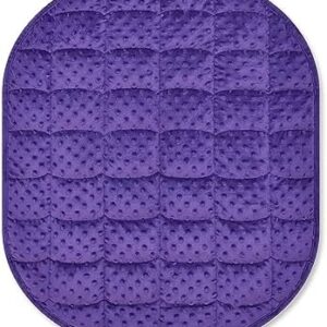 TONGDADA Weighted Lap Blanket 7lbs for Adult,Perfect for Relaxation, Lounging, Napping, Sleeping & Travel,Luxury Minky Weighted Body Blanket,Weighted Throw Blanket-Violet Minky Dot, 29" x 24"