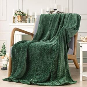 Inhand Fleece Throw Blanket, Super Soft Flannel Cozy for Adults, Washable Lightweight for Couch, Sofa, Bed, Office, Warm Plush for All Season, Green, 50"×60"
