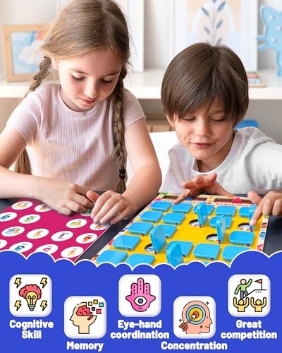 Matching Memory Game for Kids Ages 3-5 4-8, Board Games for 4-6, Car Airplane Camping Travel Toys Games Activities for 3-5 4-8, Toddler Kid Road Trip Essentials, Birthday Gifts for Kids Boys Girls - Image 4