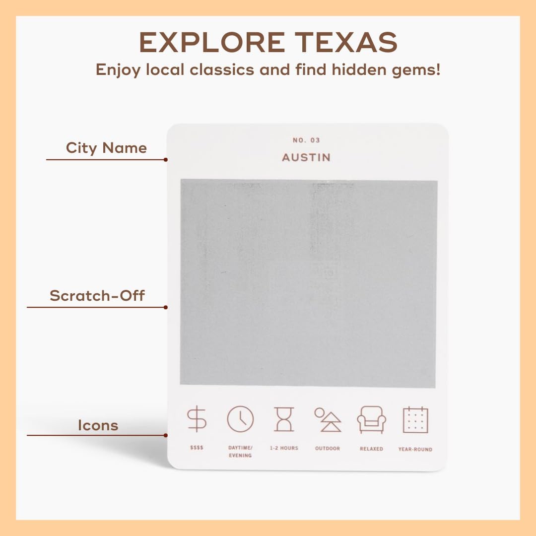 Reach International Outfitters Texas Adventure Bucket List: 50 Scratch-Off Cards for Outdoor Activities, Tourist Attractions, and Road Trips - Perfect Travel Gift and Guide for Exploring - Image 3