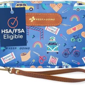 KeepGoing Travel First Aid Kit for Kids – 130 Pc. for Car, Home, Purse, Diaper Bag & Backpack with Latex-Free Bandages - Mini First Aid Kit Travel Size TSA-Approved