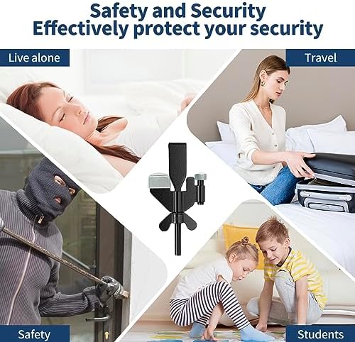 2 Pack Adjustable Portable Door Lock, Hotel Door Locks for Travelers Security, Prevent Unauthorized Entry, Door Stoppers Security for Travel Bedrooms Apartment Airbnb Dorm, with Silicone Caps - Image 3