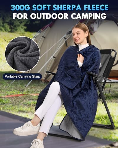 JOYLAMA Outdoor Camping Blanket, Fleece Waterproof Stadium Blanket with Protable Bag, Lightweight for Cold Weather, Sports, Pet, Beach, Picnic, Stadium, Travel, Car, 79 * 54inch - Image 2