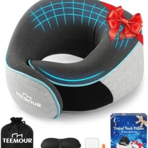 Upgraded Travel Neck Pillow Airplane- 360° Support Travel Pillows for Airplanes, Stocking Stuffers Gifts for Travellers With Eye Mask & Earplugs, Portable Carry Bag for Long Flights|Travel Essentials